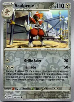 Carte Pokemon Scalproie 149/197 Reverse - 2023 - Image 1