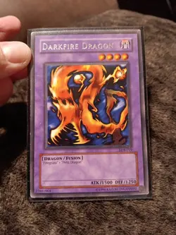 YUGIOH DARKFIRE DRAGON LOB-019 RARE UNLIMITED ED LP/MP 1996 - Image 1