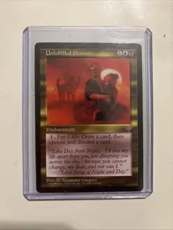 MTG Unfulfilled Desires Mirage Rare 1996 Reserved List LP Magic Card Corner Pics - Image 1