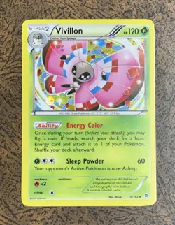 Vivillon 15/162 Breakthrough Rare Cosmos Holo Pokemon Card - Image 1