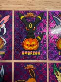 Eeveelutions Pumpkin HALLOWEN Card Database SET Magenta Foil Holo - Image 4