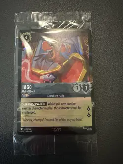 New Disney Lorcana D23 2025 Gold Member Exclusive Iago Foil Promo Card sealed - Image 3
