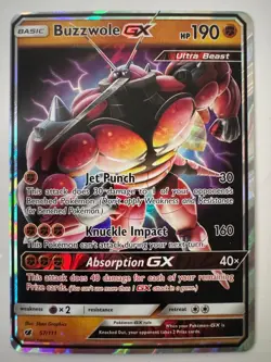 Buzzwole GX - 57/111 - Pokemon Crimson Invasion Sun & Moon Ultra Rare Card NM - Image 1