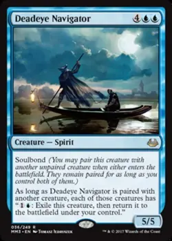 MTG Deadeye Navigator - Foil, Modern Masters 2017, Moderately Played, English - Image 1