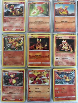 Pokemon Card Species Set Lot - 9x Unique Cards / Magmar Family - Image 1