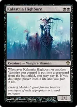 MTG Kalastria Highborn - Foil, Worldwake, Moderately Played, English - Image 1