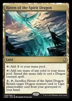 MTG Haven of the Spirit Dragon - Foil, Dragons of Tarkir, Moderately Played, Eng - Image 1