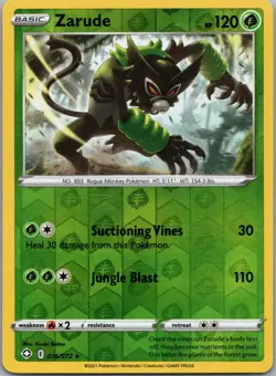 Pokemon TCG Zarude 016/072 Shining Fates Rev Holo NM - Image 1