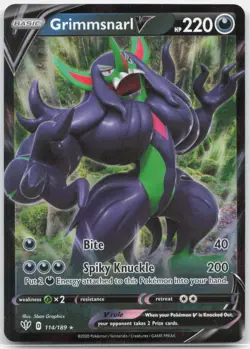 Grimmsnarl V 114/189 Holo V Rare Darkness Ablaze Pokemon Near Mint - Image 1