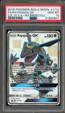 Pokemon Rayquaza GX Hidden Fates Premium Coll. Full Art Promo #177a PSA 10 - Image 1