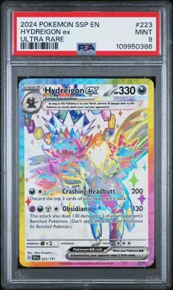 2024 Pokemon - HYDREIGON EX - Surging Sparks Ultra Rare Holo 223/191 - PSA 9 - Image 3