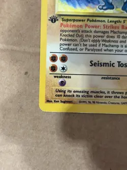 Pokemon Card Machamp 1st Edition Holo 8/102 Base Set 1999 Shadowed Vintage LP - Image 5