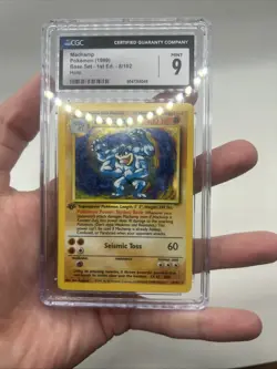 1999 Pokemon TCG Base Set 1st Edition Machamp 8/102 Holo Rare CGC 9 Mint WOTC - Image 4