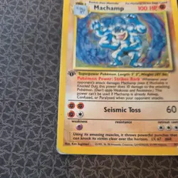 Machamp 1st Edition Pokemon Card 8/102 Base Set Rare Holo WOTC 1999 Played MP - Image 5