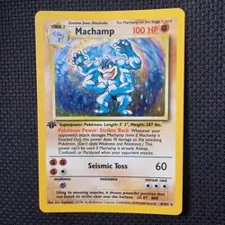 Machamp 8/102 LP 1st Edition Base Set Holo Rare Pokemon TCG Card 1999 - Image 1