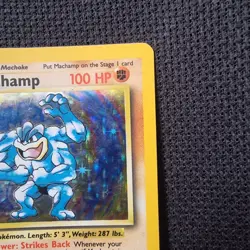 Machamp 8/102 LP 1st Edition Base Set Holo Rare Pokemon TCG Card 1999 - Image 3