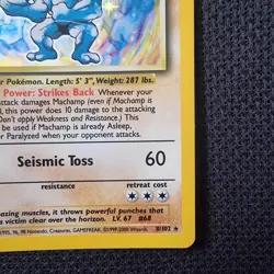 Machamp 8/102 LP 1st Edition Base Set Holo Rare Pokemon TCG Card 1999 - Image 4