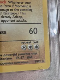 1st Edition! 1999 Pokemon MACHAMP #8/102 Base Set Holo Rare WOTC PSA 2 8/102 - Image 4