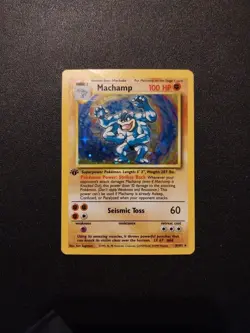 Machamp 8/102 LP 1st Edition Base Set Holo Rare Pokemon TCG Card 1999 - Image 1