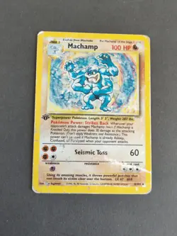 Machamp 1st Edition Pokemon Card 8/102 Base Set Rare Holo WOTC 1999 HP (1) - Image 1