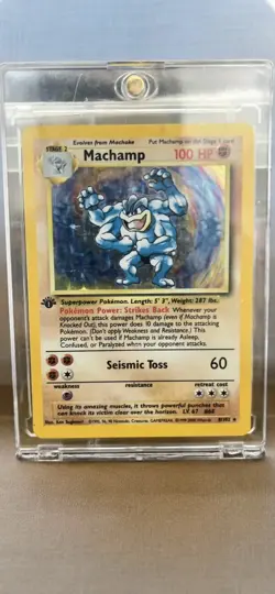 Pokemon Machamp Holo 1st Edition Base Set #8/102 Ken Sugimori 1999-2000 Ungraded - Image 1