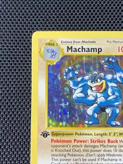 Shadowless Holo 8/102 LP/MP 1999 Pokemon Base Set Machamp 1st Edition - Image 2