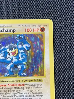 Shadowless Holo 8/102 LP/MP 1999 Pokemon Base Set Machamp 1st Edition - Image 3