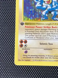 Shadowless Holo 8/102 LP/MP 1999 Pokemon Base Set Machamp 1st Edition - Image 5
