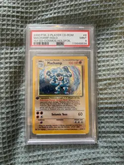 PSA 9 MINT 1999 Pokemon 1st Edition Machamp 8/102 Base Set HOLO 🔥 - Image 1