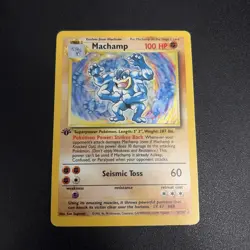 1999 Pokemon TGC Base Set Machamp Holo 8/102 1st Edition WOTC Vintage Card - Image 1