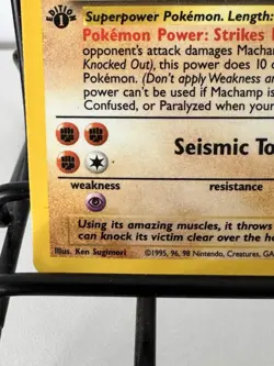Pokemon TCG Machamp Holo Rare Card Base Set 8/102, 1st Edition Vintage WOTC 1999 - Image 2