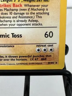Pokemon TCG Machamp Holo Rare Card Base Set 8/102, 1st Edition Vintage WOTC 1999 - Image 3