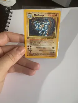Machamp 1st Edition Holo – Base Set (8/102) 1999 WOTC Vintage Pokemon Card - Image 2