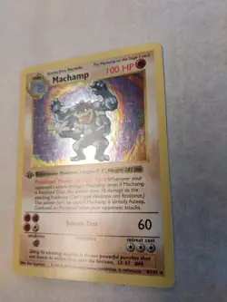 1999 Pokemon Base Set Shadowless 1st Edition Machamp #8/102 Holo Never Played - Image 2