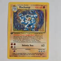 Pokemon Machamp Base Set Holo Rare 1st Edition 8/102 English 1999 100 HP - Image 1