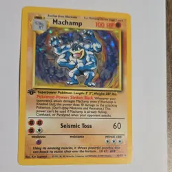 Pokemon Machamp Base Set Holo Rare 1st Edition 8/102 English 1999 100 HP - Image 2