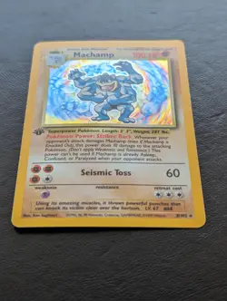 1st Edition Machamp 8/102 HOLO - Base Set 1999 - Vintage Pokemon - Top Loaded - Image 3