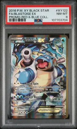 Blastoise Ex XY122 Full Art Red & Blue Collection Black Star Promo PSA 8 - Image 1