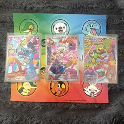 Series 2 First Partner Illustration Galar Grookey 052, Scorbunny 053, Sobble 054 - Image 1