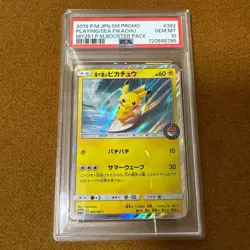 Pokemon Card PSA 10 Surfing Pikachu 392/SM-P Playing in the Sea Promo Japanese - Image 1