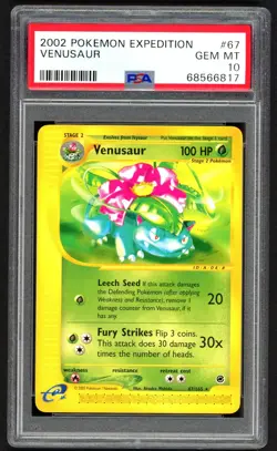 Pokemon Cards - PSA 10 Venusaur 67/165 - JPN Expedition Base Set - GEM MT - Image 1