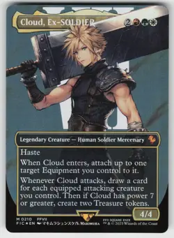 Cloud, Ex-SOLDIER (Borderless) (Surge Foil) 210 Commander: FINAL FANTASY MTG - Image 1