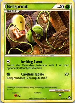 Bellsprout 57/102 Common HGSS Triumphant Pokemon Lightly Played - Image 1