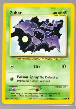 Pokemon Zubat 59/64 Neo Revelation 2000 WOTC - Image 1