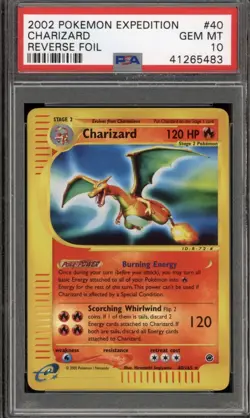 2002 Pokemon Expedition Reverse Holo Foil #40 Charizard PSA 10 GEM MINT, POP 86! - Image 1