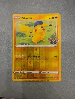 Pokemon TCG Pikachu Pokemon Go 028/078 Reverse Holo Holo Rare - Image 1