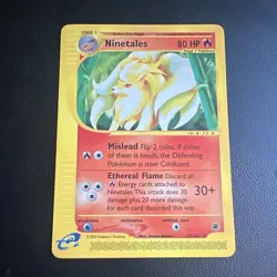 Pokemon TCG Ninetales Expedition Base Set Rare 57/165 80 HP 2002 - Image 1