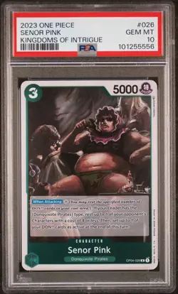 PSA 10 2023 ONE PIECE OP04-KINGDOMS OF INTRIGUE SENOR PINK #026 - Image 1