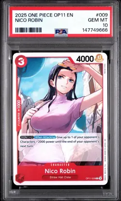 2025 ONE PIECE OP11 A FIST OF DIVINE SPEED NICO ROBIN 009 Low Pop - Image 1