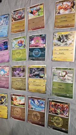1100 Pokemon Card Bulk Lot NM Modern Commons Uncommons Holos Mixed Sets No Energ - Image 3
